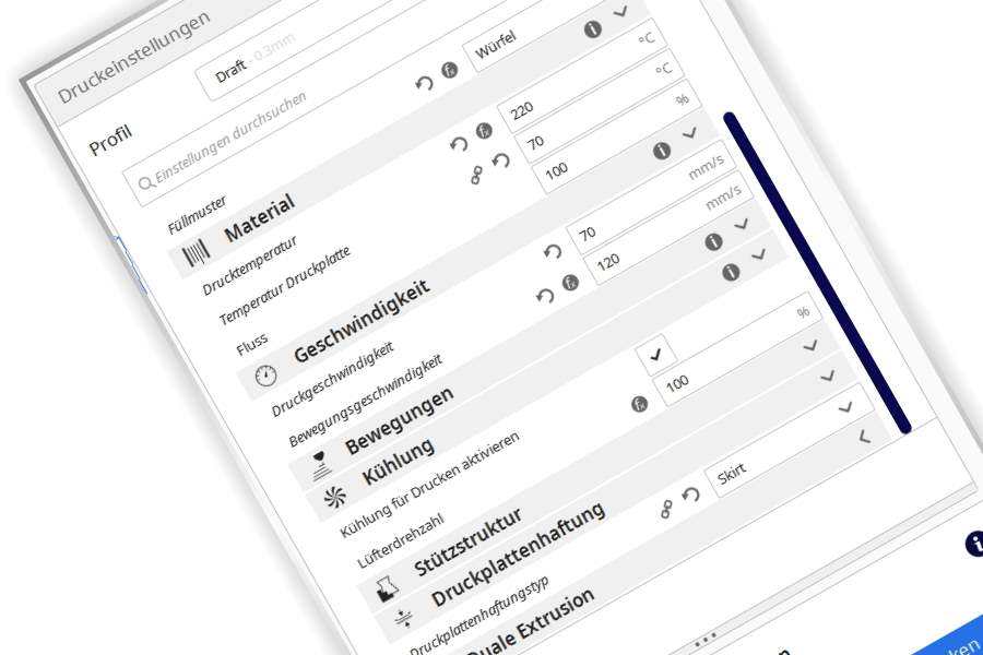 3D Druck FDM Sclicer Ultimaker Cura Druckeinstellungen