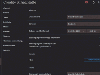 Creality Sonic Pad ( Klipper Board): Deutsche Sprache & Bedienung