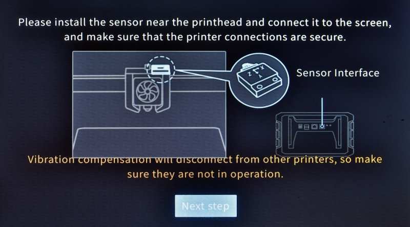 Creality Sonic Pad Menue Resonanzmessung starten