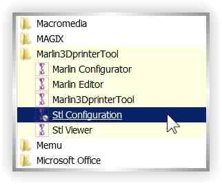 Marlin 3d PrinterTool STL Konfiguration Dateivorschau