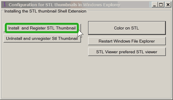 Marlin3DprinterTool Stl Konfiguarion Dateivorschau Windows Explorer