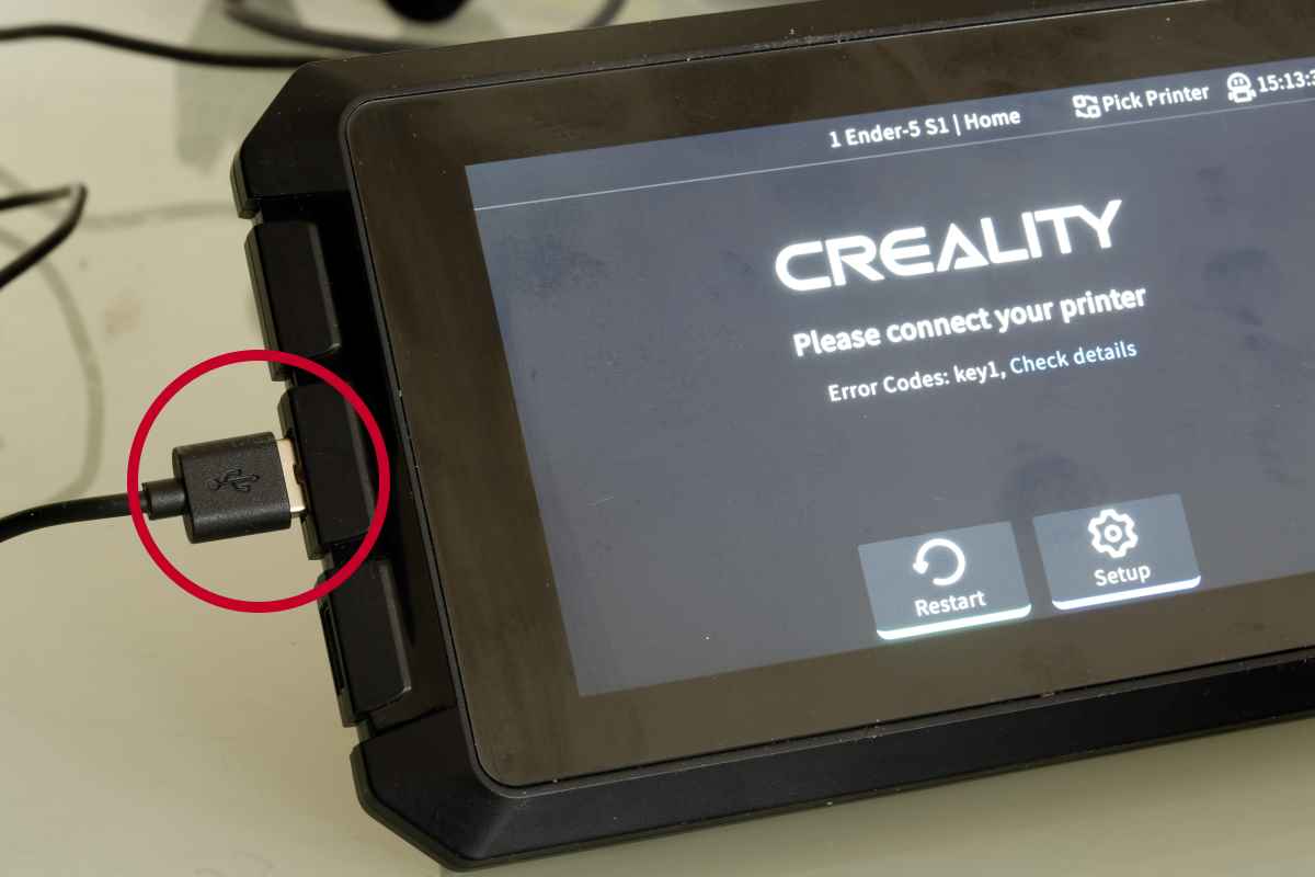 Creality Sonic Pad Error Codes Key1 Fehlermeldung USB