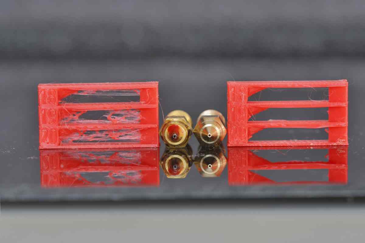 Stringing Fäden alte neue Druckdüse Düsenwechsel